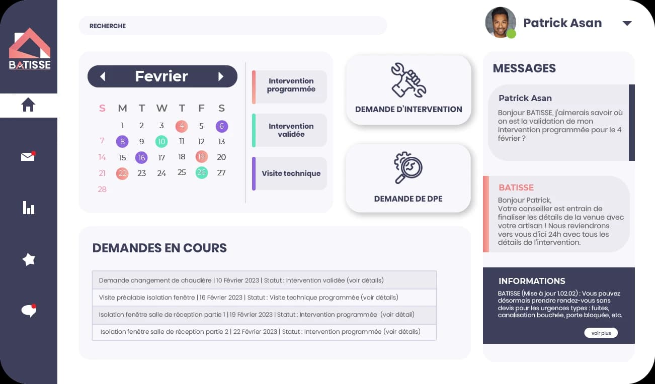 application Batisse sur différent support